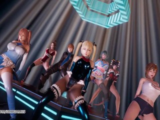 Mmd Psy - Gentleman League Together Dance Doa Marie Serrate Mai Shiranui Nyotengu Kasumi Honoka Misaki